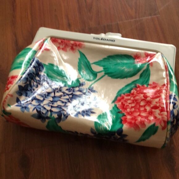 Vintage Toledano 80s large clutch purse. Floral. - Picture 6 of 12